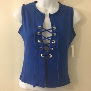 Blue Tie-up blouse